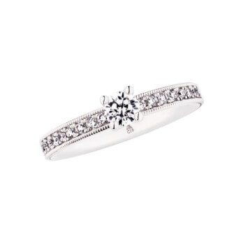 Schmuck: Christian Bauer Solitaire mit Vorsteck Ring Weißgold 2.2 & 2.5 mm aus 750 Weißgold von Christian Bauer