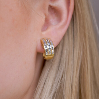 Schmuck: Brillant Ohrclip Gelbgold 18 mm aus 750 Gelbgold von Last Pieces