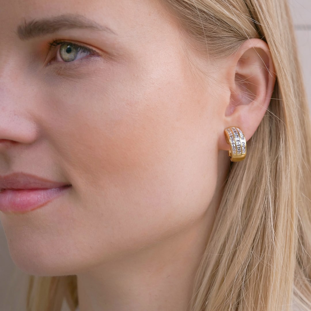 Schmuck: Brillant Ohrclip Gelbgold 18 mm aus 750 Gelbgold von Last Pieces