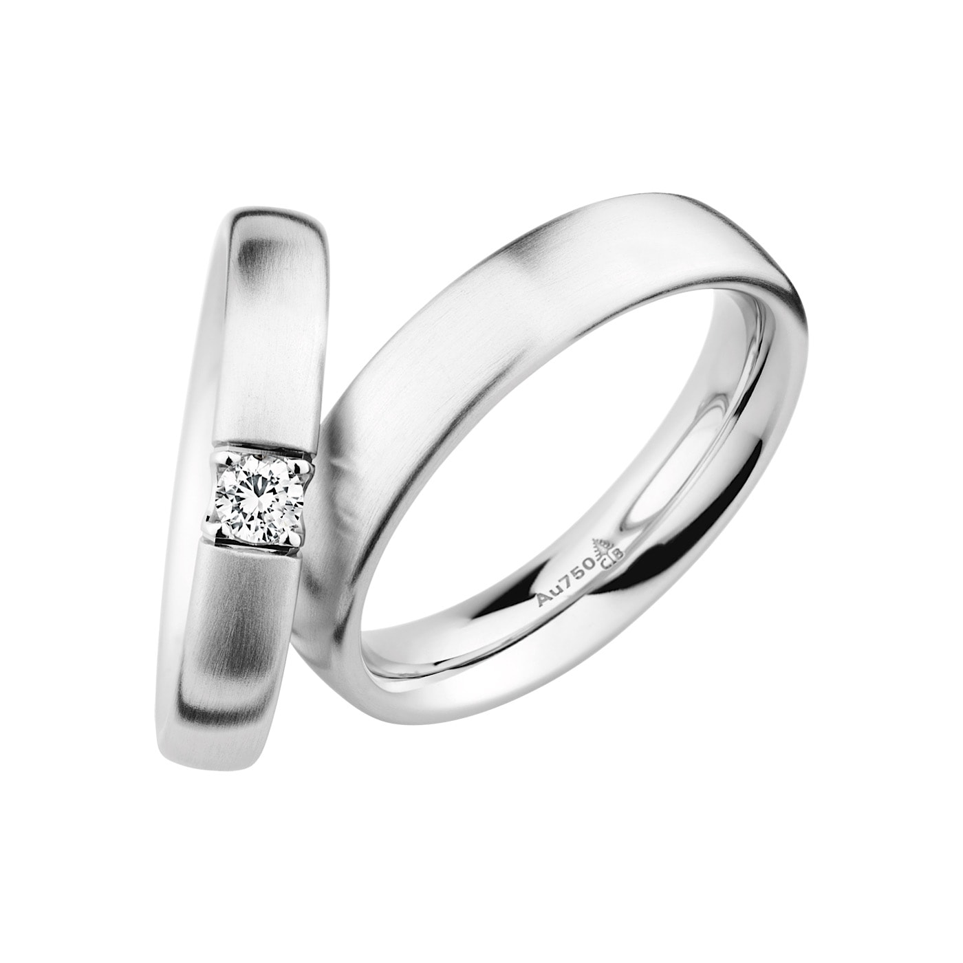 Schmuck: Christian Bauer Brillant Trauringe Weißgold 4 & 5 mm aus 750 Weißgold von Christian Bauer