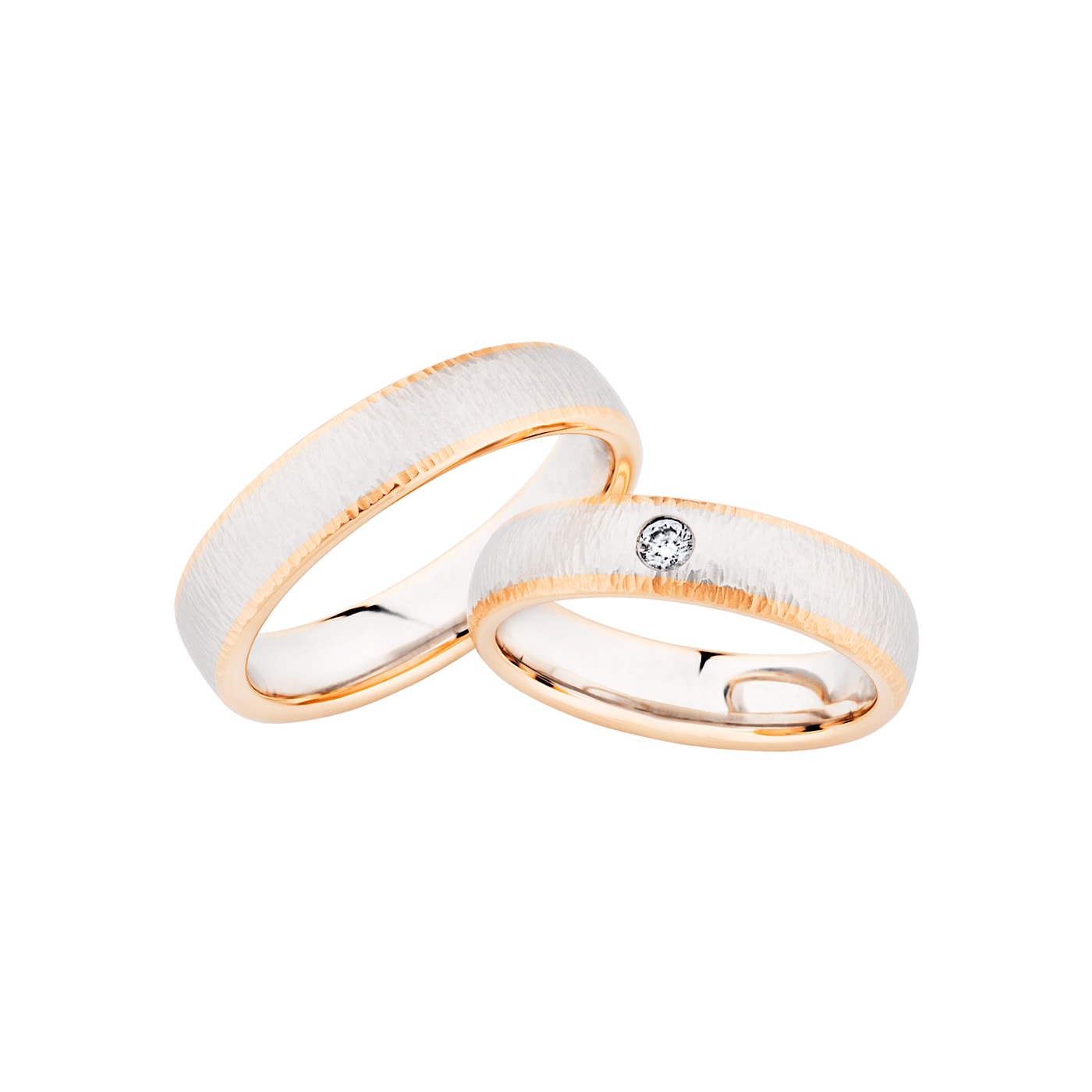 Schmuck: Christian Bauer Brillant Trauringe Roségold & Palladium 5 mm aus 950 Palladium von Christian Bauer