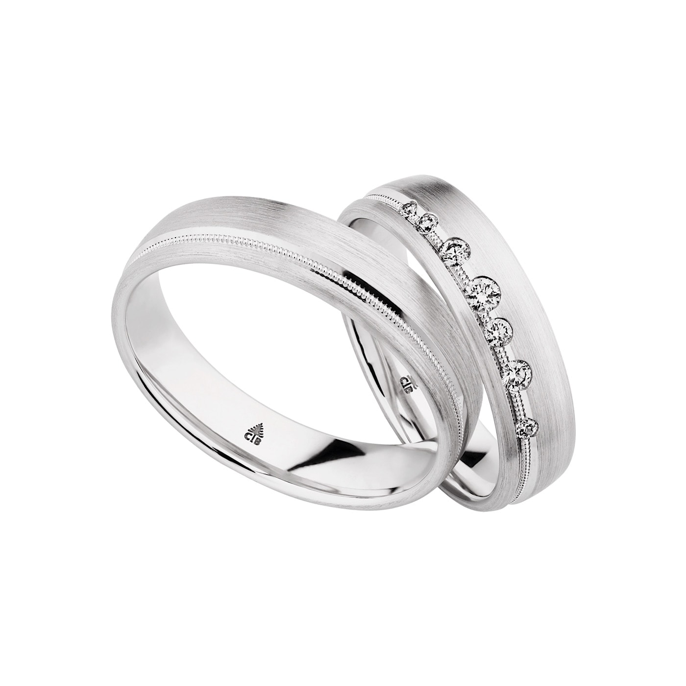 Schmuck: Christian Bauer Brillant Trauringe Weißgold 5 mm aus 585 Weißgold von Christian Bauer