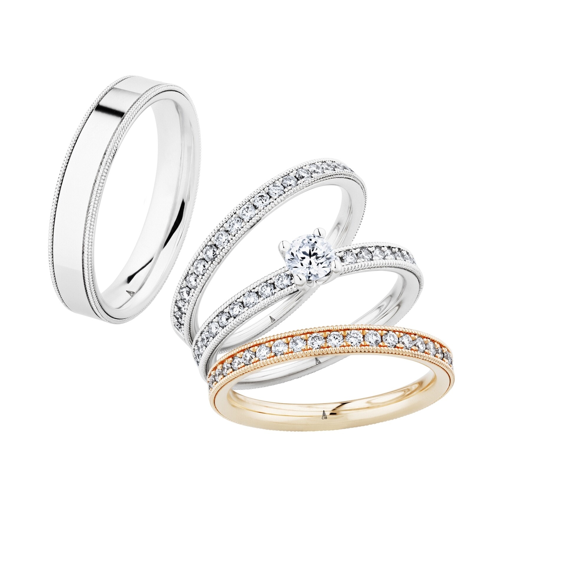 Schmuck: Christian Bauer Brillant Trauringe Weißgold 2.5 & 4.5 mm aus 750 Weißgold von Christian Bauer