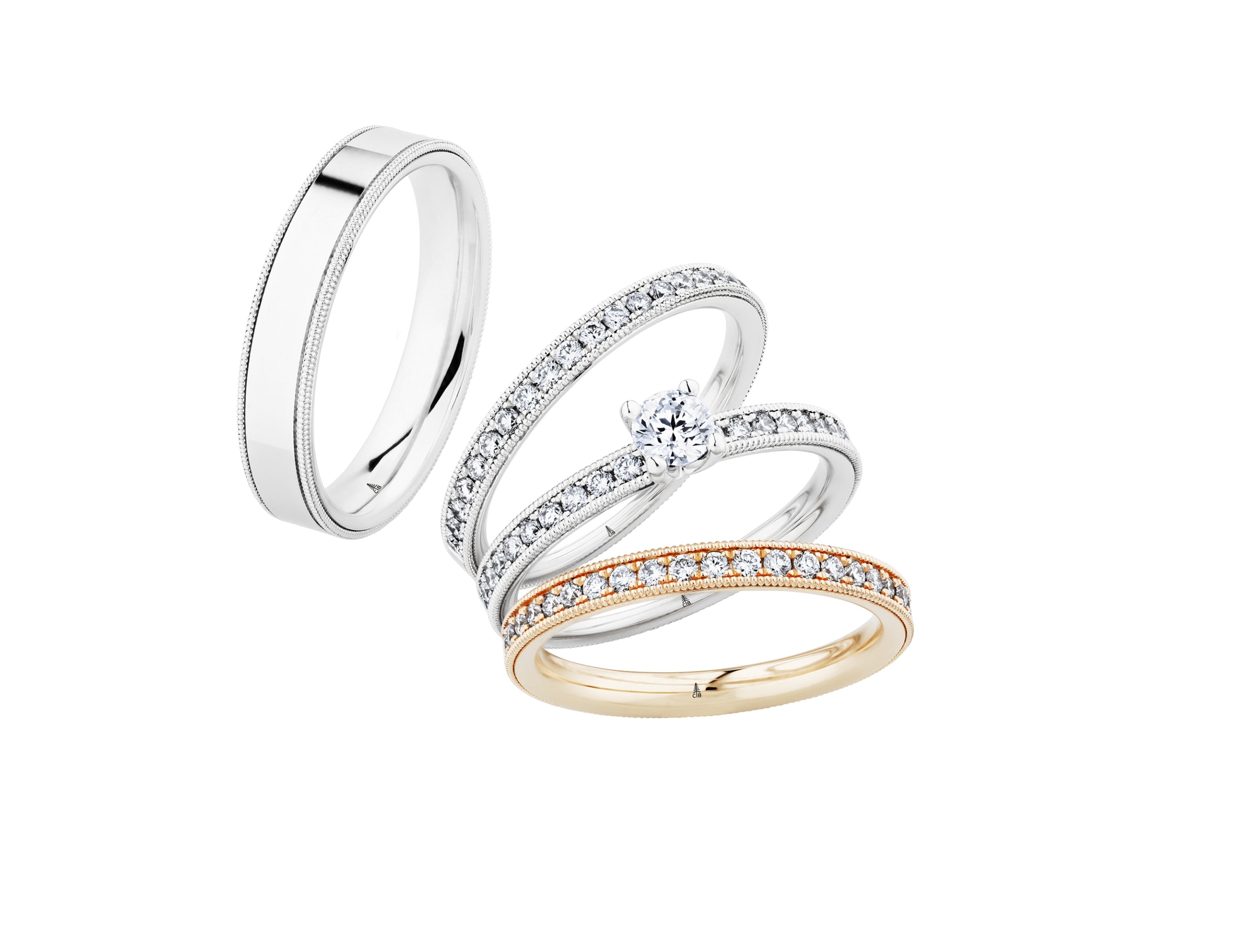 Schmuck: Christian Bauer Brillant Trauringe Weißgold 2.5 & 4.5 mm aus 750 Weißgold von Christian Bauer