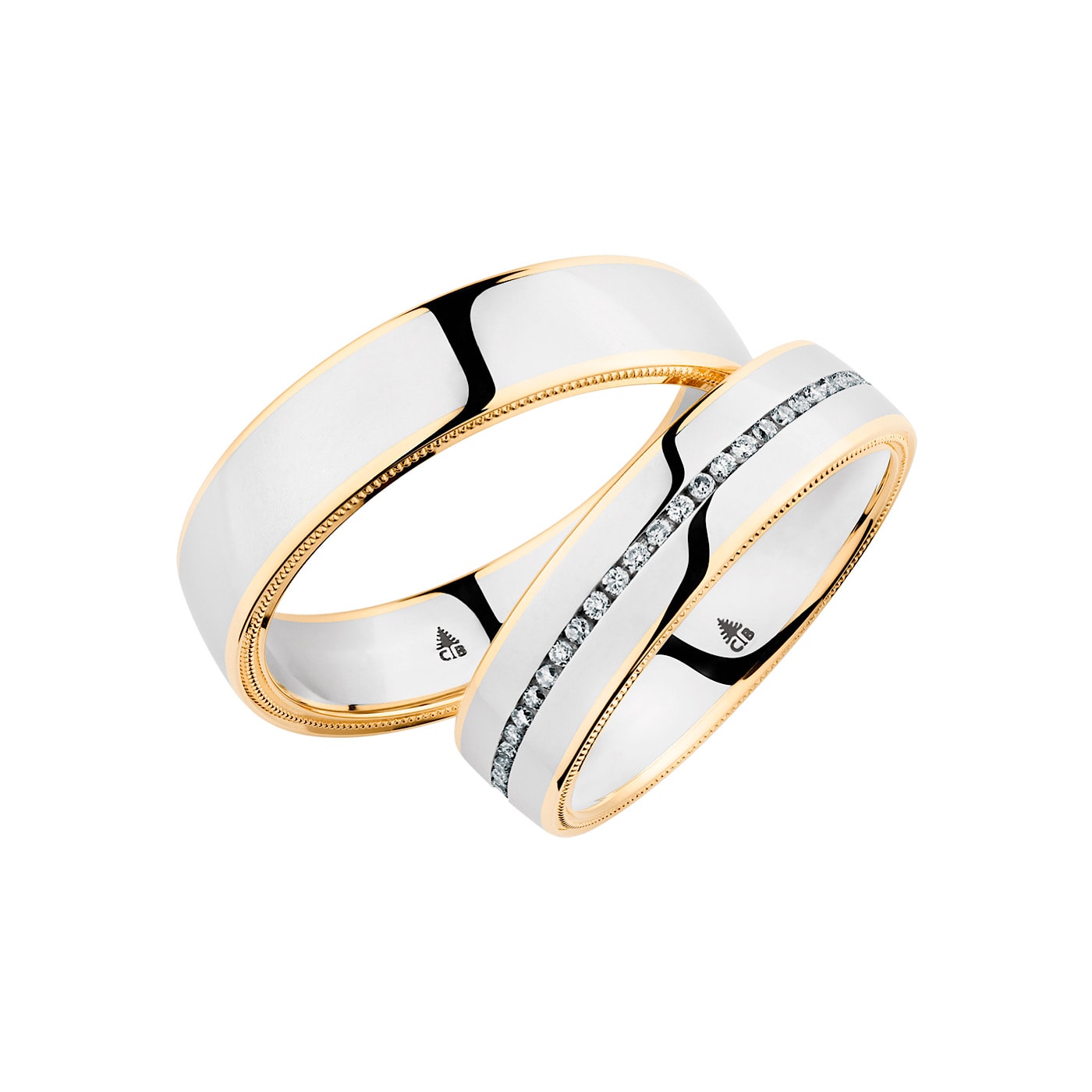 Schmuck: Christian Bauer Brillant Trauringe Palladium & Roségold 5 mm aus 950 Palladium von Christian Bauer