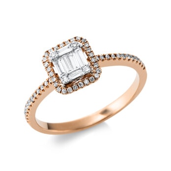 Schmuck: Diamant Ring Baguette & Brillant Roségold Gr. 53.5 aus 750 Roségold von Jewels by Eckstein