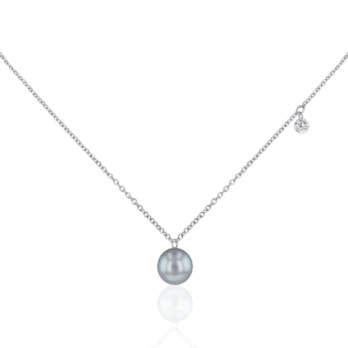 Schmuck: Halskette mit Tahiti & Brillant Weißgold 45 cm aus 750 Weißgold von Jewels by Eckstein