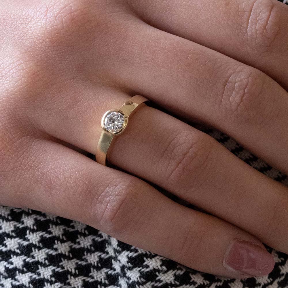 Schmuck: Solitaire Ring Gelbgold & Brillant Gr. 52 aus 585 Gelbgold von Last Pieces