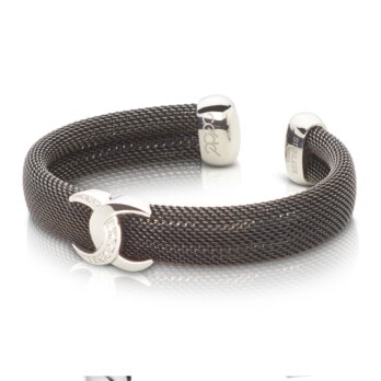 Schmuck: Brillant Armspange Weißgold & Stahl 12 mm aus Edelstahl von Last Pieces