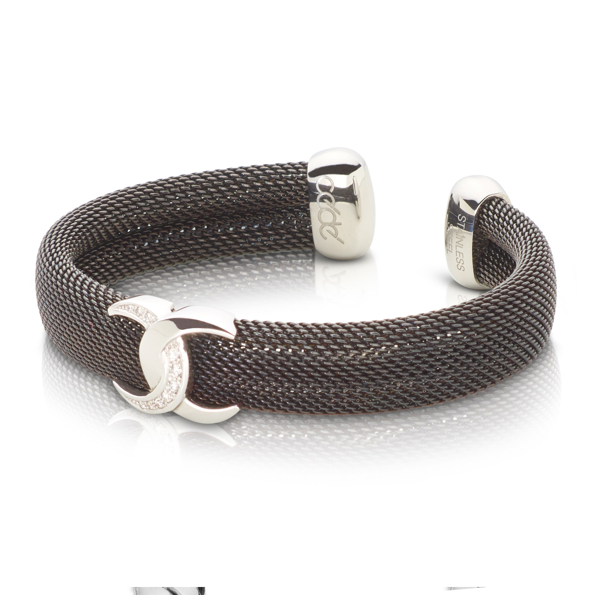 Schmuck: Brillant Armspange Weißgold & Stahl 12 mm aus Edelstahl von Last Pieces