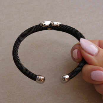 Schmuck: Brillant Armspange Weißgold & Stahl 12 mm aus Edelstahl von Last Pieces