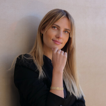 Schmuck: Vollausgefasster Armreif Gelbgold & Brillanten 18.5 cm aus 750 Gelbgold von Last Pieces