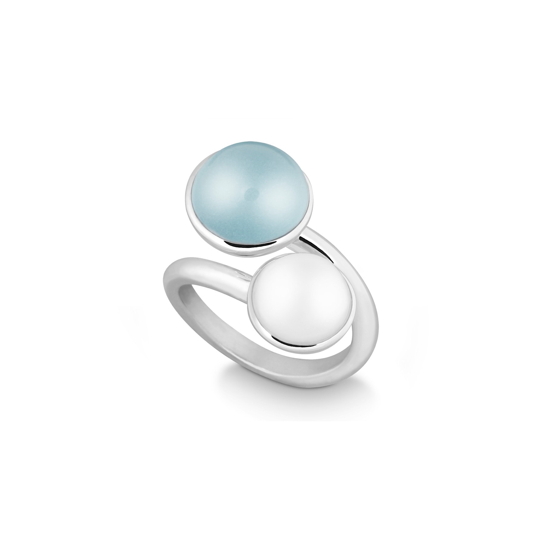 Schmuck: Quinn Colors Ring Mondstein & Blautopas Silber Gr. 56 aus 925 Silber von Quinn
