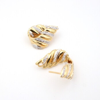 Schmuck: Brillant Ohrstecker Croissantform Gelbgold 21 mm aus 585 Gelbgold von Last Pieces