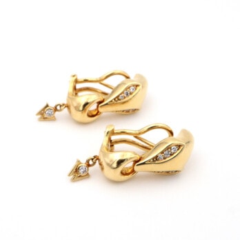 Schmuck: Schlangenkopf Ohrstecker Gelbgold & Brillanten 21 mm aus 750 Gelbgold von Last Pieces