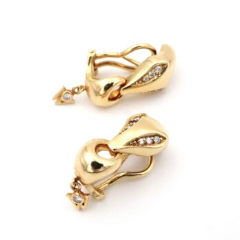 Schmuck: Schlangenkopf Ohrstecker Gelbgold & Brillanten 21 mm aus 750 Gelbgold von Last Pieces