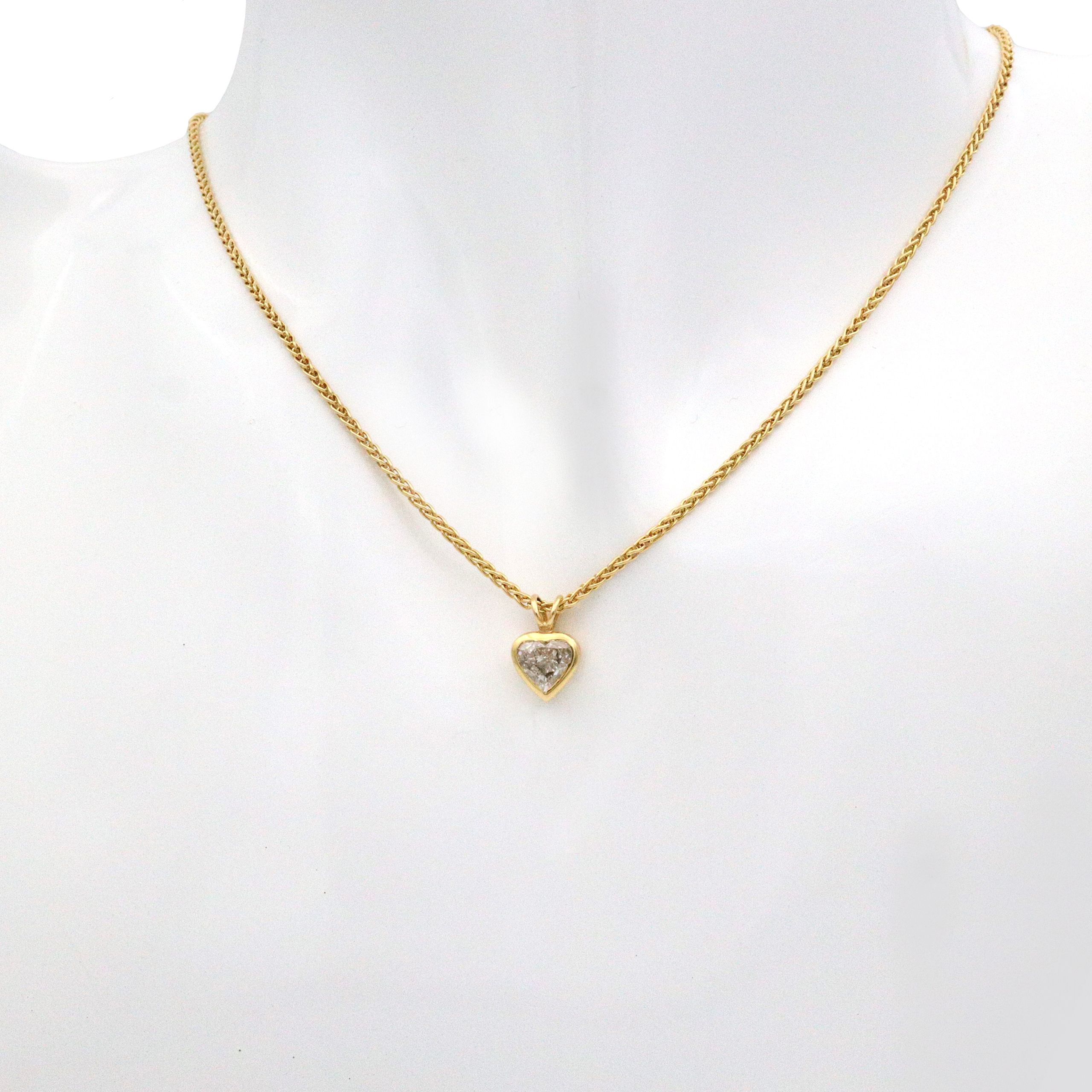 Schmuck: Herz Halskette Gelbgold & Brillant 45 cm aus 750 Gelbgold von Jewels by Eckstein