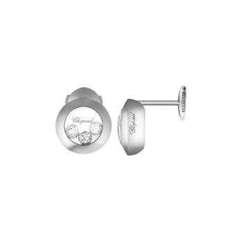 Schmuck: Chopard Happy Curves Brillant Ohrring Weißgold aus 750 Weißgold von CHOPARD