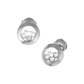 Schmuck: Chopard Happy Curves Brillant Ohrring Weißgold aus 750 Weißgold von CHOPARD