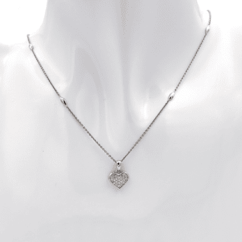 Schmuck: Brillant Halskette Herzform Weißgold 45 cm aus 585 Weißgold von Jewels by Eckstein