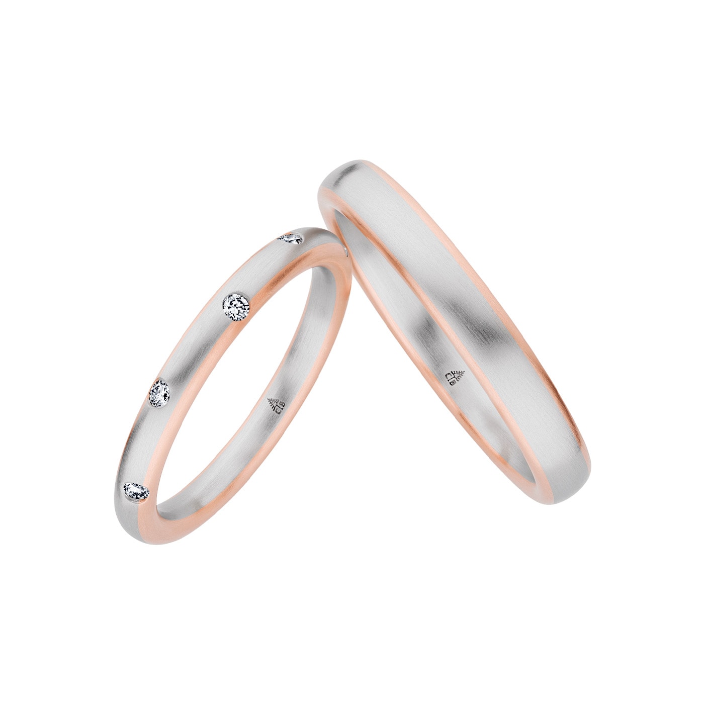 Schmuck: Christian Bauer Brillant Trauringe Platin & Roségold 2.5 & 3.5 mm aus 950 Platin von Christian Bauer