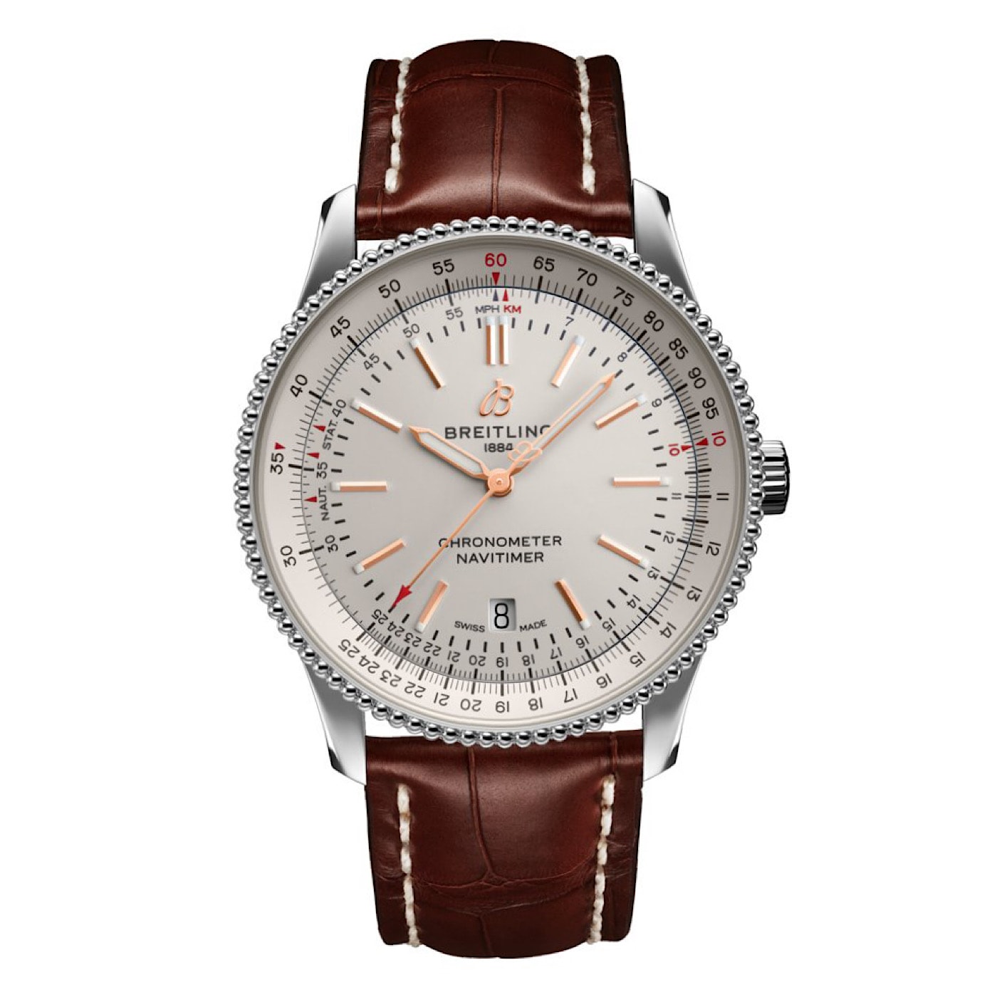 Uhren: Breitling Navitimer Automatik Silber Index 41 mm aus Edelstahl von Breitling