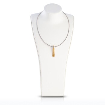 Schmuck: Bunz Halsreif mit Brillant Perl Anhänger Gelbgold 42 cm aus Edelstahl von Last Pieces