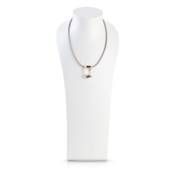 Schmuck: Bunz Halsreif Brillant Turmalin Anhänger 60 cm aus Edelstahl von Last Pieces