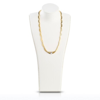 Schmuck: Mittteil Collier Brillant in Zargenfassung Gelbgold 45 cm aus 750 Gelbgold von Last Pieces