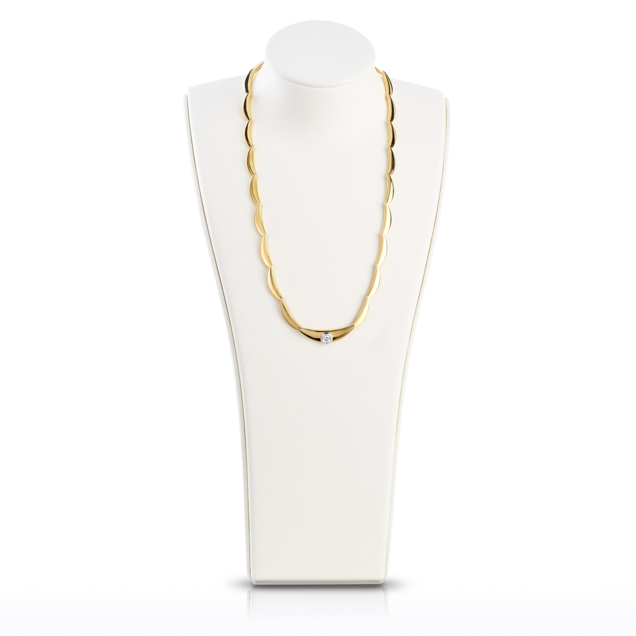 Schmuck: Mittteil Collier Brillant in Zargenfassung Gelbgold 45 cm aus 750 Gelbgold von Last Pieces