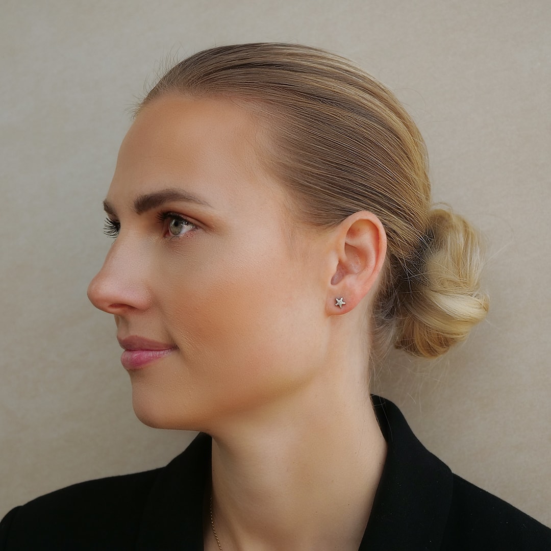 Schmuck: Brillant Ohrstecker Sternform Weißgold aus 585 Weißgold von Jewels by Eckstein