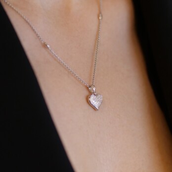 Schmuck: Brillant Halskette Herzform Weißgold 45 cm aus 585 Weißgold von Jewels by Eckstein