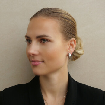 Schmuck: Brillant Creolen Weißgold Matt 18.5 mm aus 750 Weißgold von Last Pieces