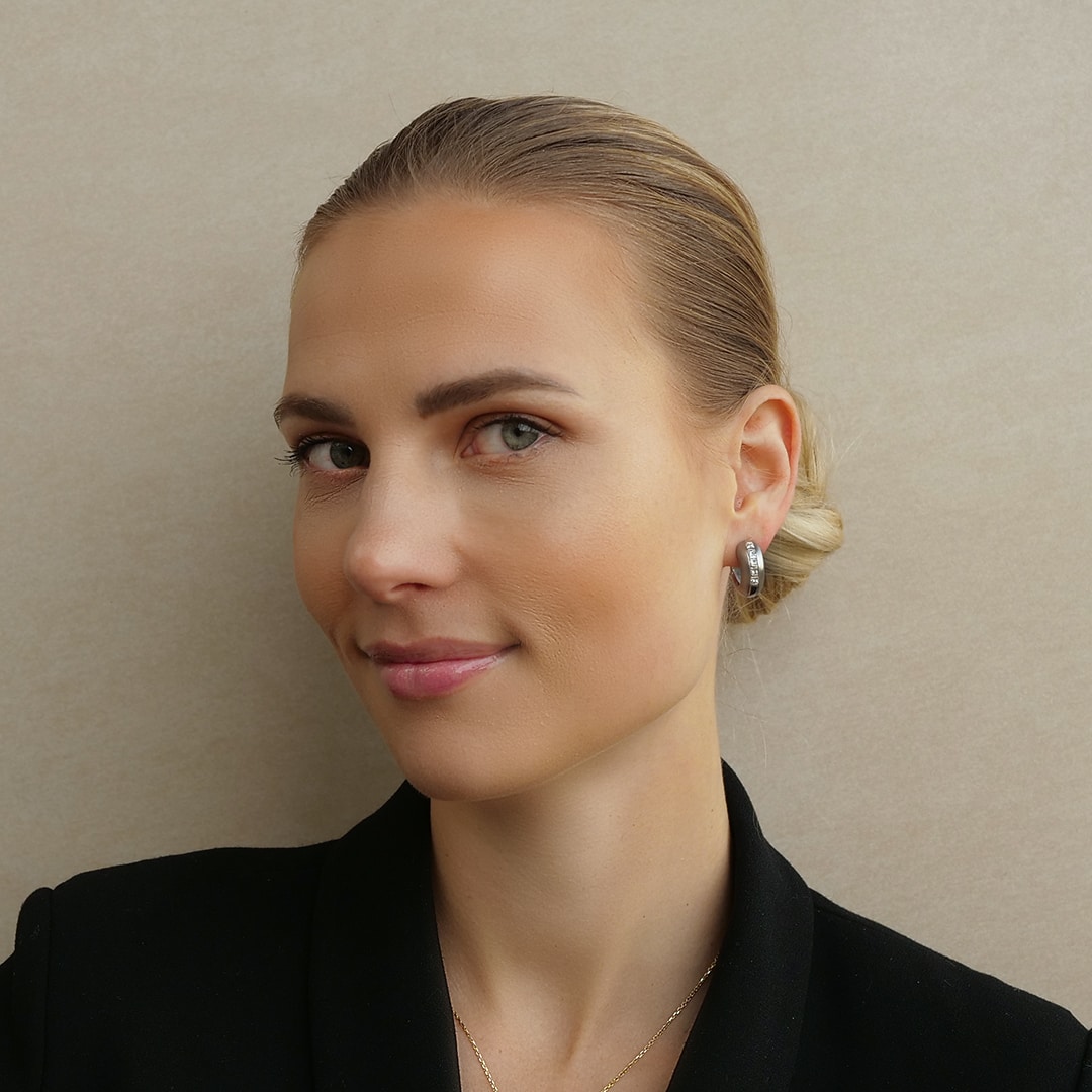 Schmuck: Brillant Creolen Weißgold Matt 18.5 mm aus 750 Weißgold von Last Pieces