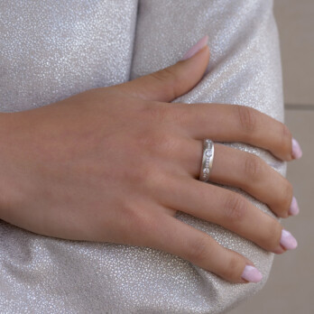 Schmuck: Brillant Ring Weißgold matt Gr. 57 aus 750 Weißgold von Jewels by Eckstein