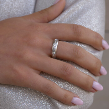 Schmuck: Brillant Ring Weißgold matt Gr. 57 aus 750 Weißgold von Jewels by Eckstein