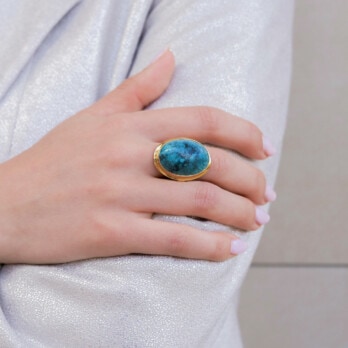 Schmuck: Türkis Ring Gelbgold Gr. 53 aus 750 Gelbgold von Last Pieces