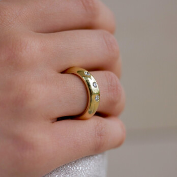 Gold: Brillant Ring Gelbgold gewölbt Gr. 55 aus 585 Gelbgold von Jewels by Eckstein