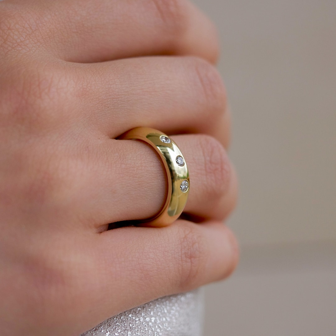 Gold: Brillant Ring Gelbgold gewölbt Gr. 55 aus 585 Gelbgold von Jewels by Eckstein