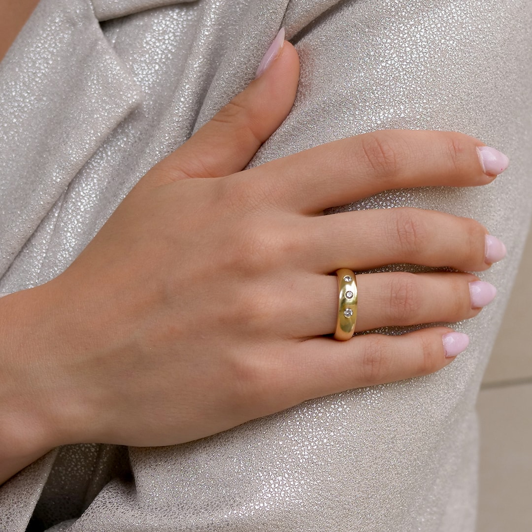 Gold: Brillant Ring Gelbgold gewölbt Gr. 55 aus 585 Gelbgold von Jewels by Eckstein