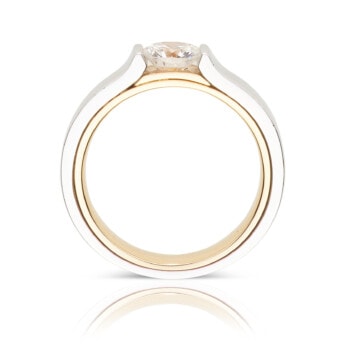 Schmuck: Leo Wittwer Solitaire Einkaräter Weiß- & Roségold Gr. 62 aus 750 Weißgold von Jewels by Eckstein