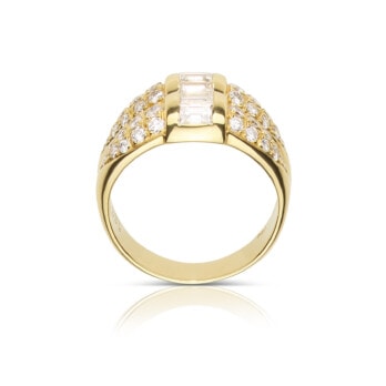 Schmuck: Doppelter Ring mit Diamanten Gelbgold Gr. 53 aus 750 Gelbgold von Last Pieces