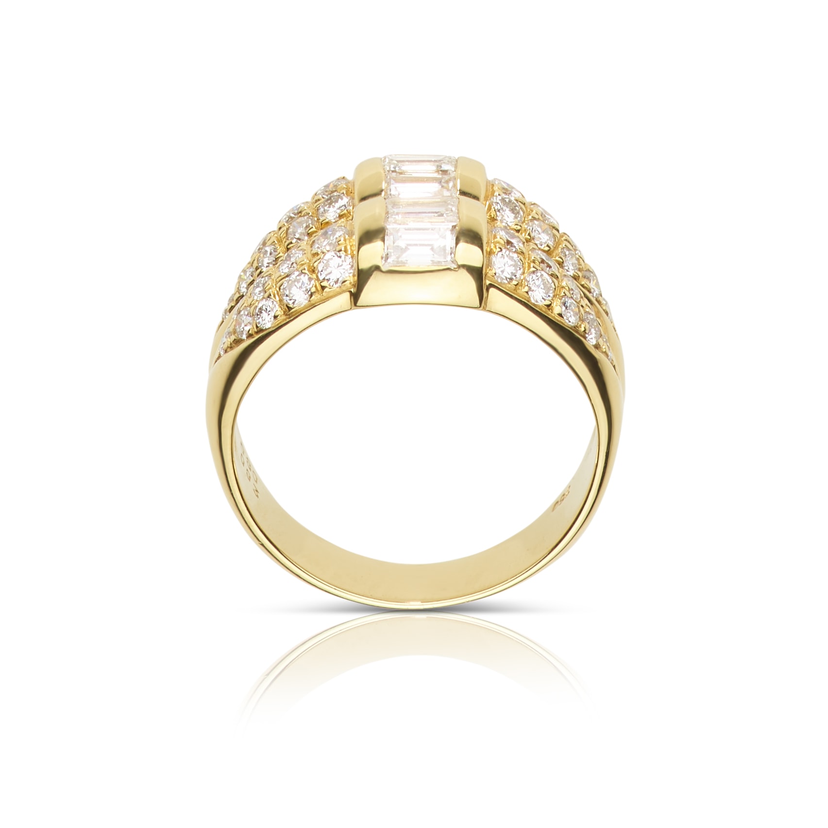 Schmuck: Doppelter Ring mit Diamanten Gelbgold Gr. 53 aus 750 Gelbgold von Last Pieces