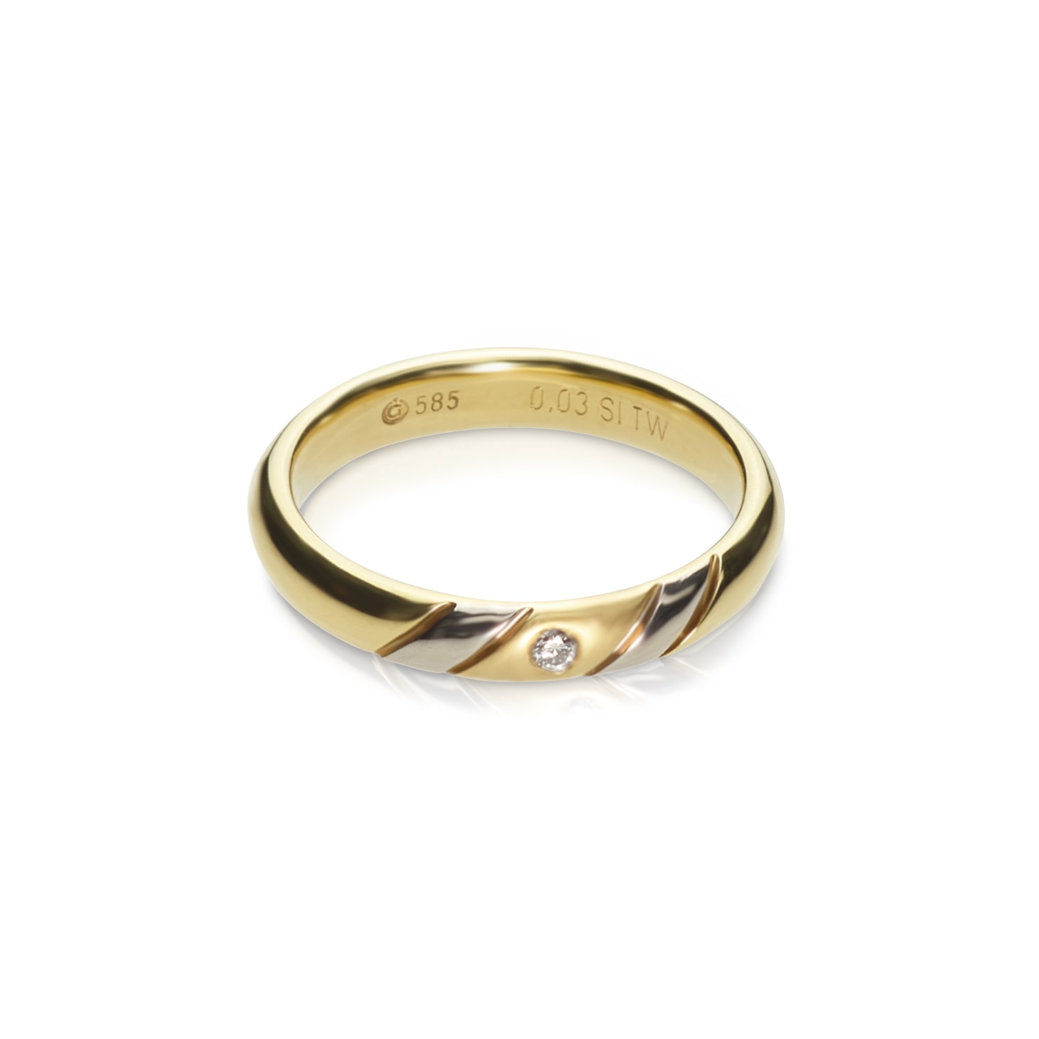 Schmuck: Brillant Trauring Gelbgold & Weißgold Gr. 54 aus 585 Weißgold von Jewels by Eckstein