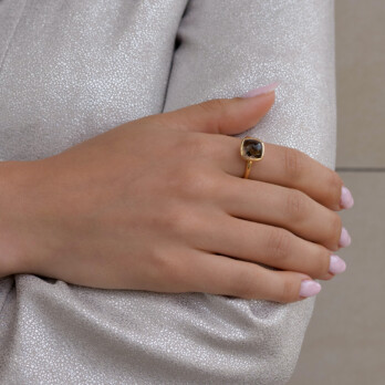 Schmuck: Rauchquarz Ring Roségold poliert Gr. 56 aus 750 Gelbgold von Jewels by Eckstein