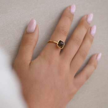 Schmuck: Rauchquarz Ring Roségold poliert Gr. 56 aus 750 Gelbgold von Jewels by Eckstein