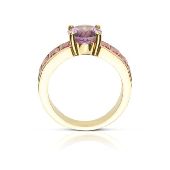 Schmuck: Farbstein Ring Turmalin & Amethyst Gr. 54 aus 750 Gelbgold von Jewels by Eckstein