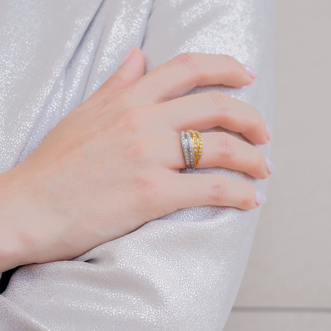 Schmuck: Diamant Ring Gelbgold & Weißgold Gr. 54 aus 750 Weißgold von Last Pieces