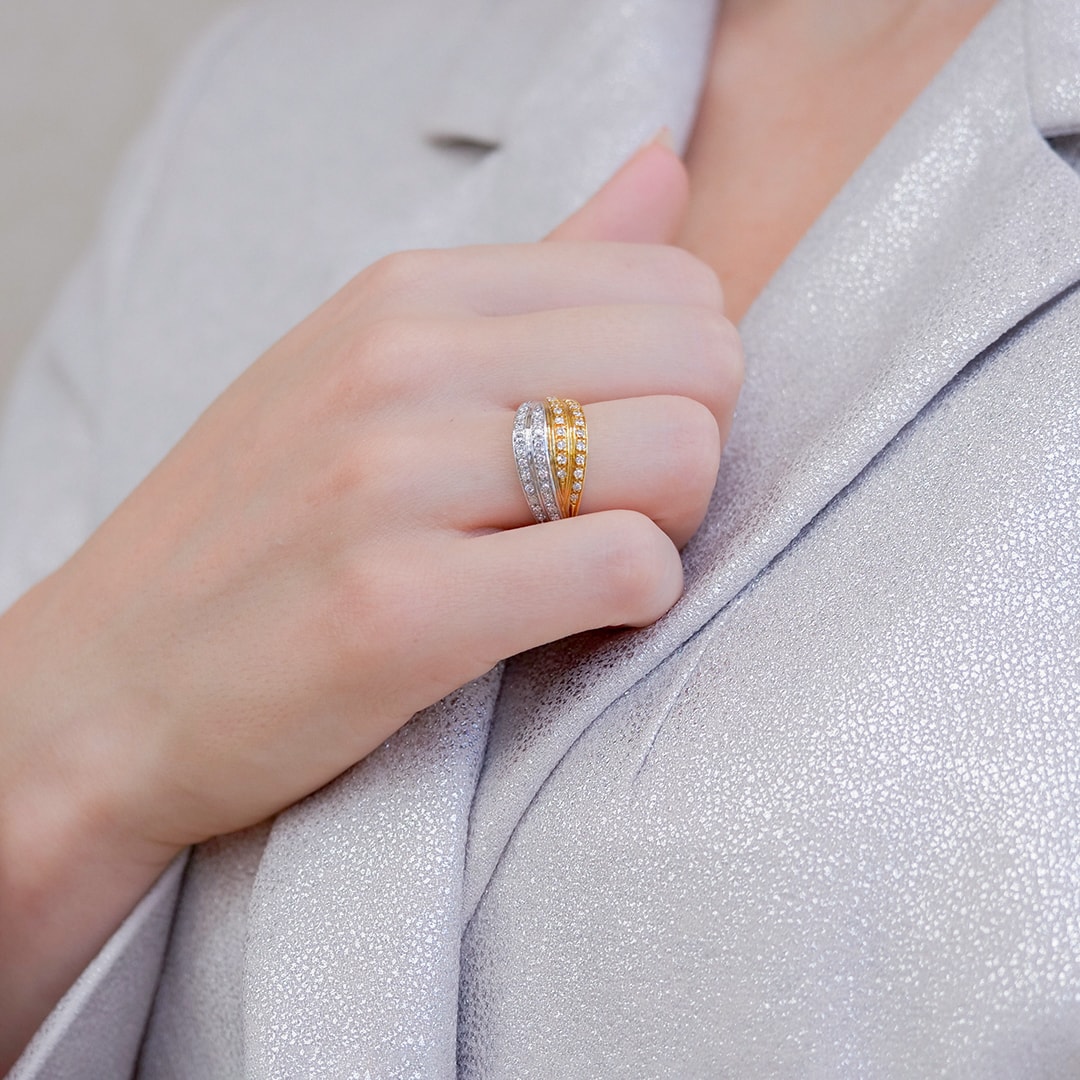 Schmuck: Diamant Ring Gelbgold & Weißgold Gr. 54 aus 750 Weißgold von Last Pieces