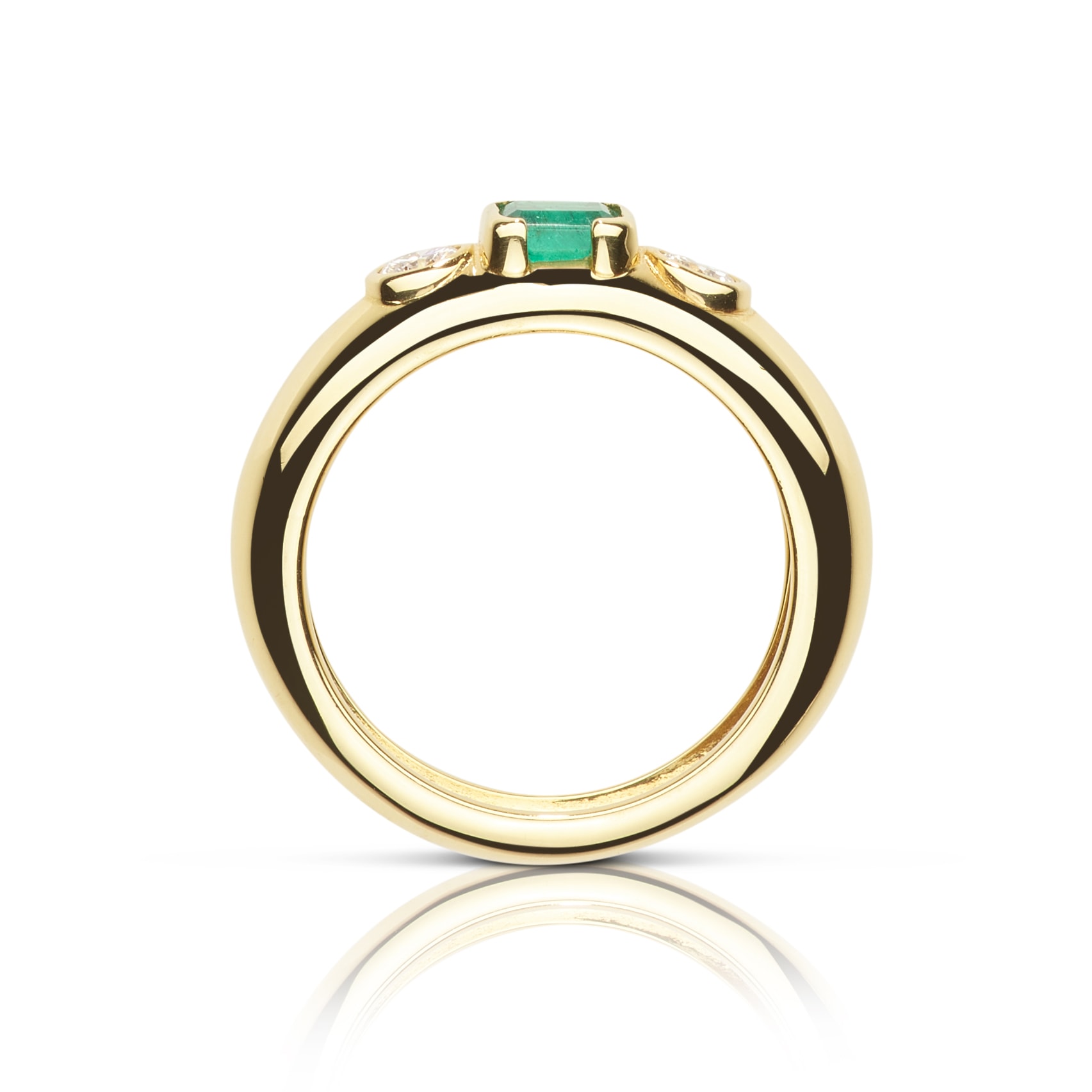 Schmuck: Smaragd Brillant Ring Gelbgold Gr. 54 aus 750 Gelbgold von Jewels by Eckstein